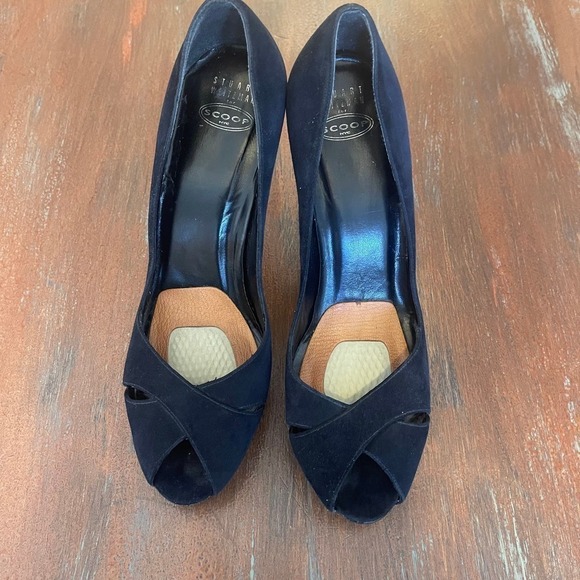 Stuart Weitzman Women's High Block Heels Pump Peep Toes Shoes Size 8 - Picture 2 of 10